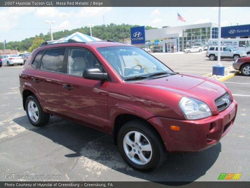 Mesa Red Metallic / Beige 2007 Hyundai Tucson GLS