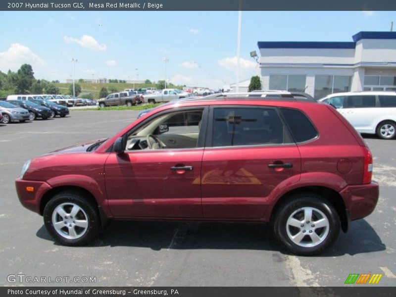 Mesa Red Metallic / Beige 2007 Hyundai Tucson GLS