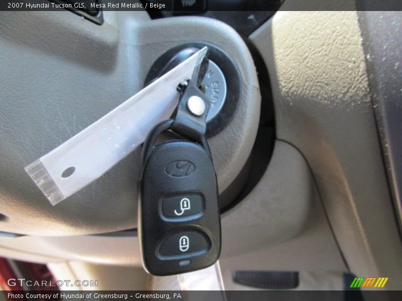 Mesa Red Metallic / Beige 2007 Hyundai Tucson GLS