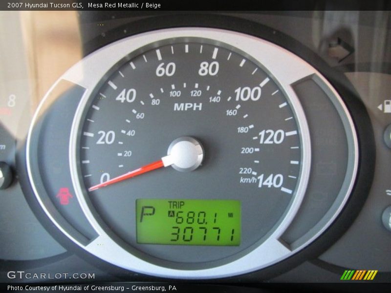 Mesa Red Metallic / Beige 2007 Hyundai Tucson GLS