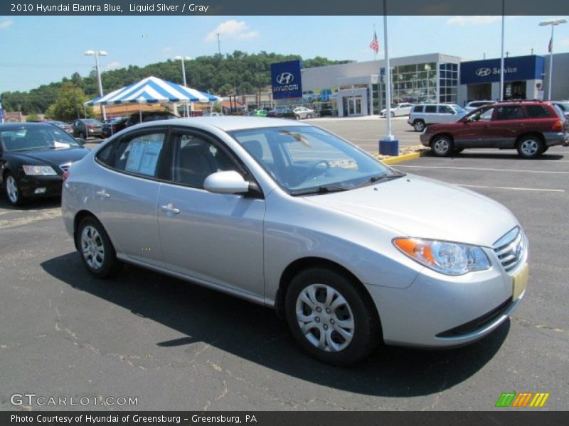 Liquid Silver / Gray 2010 Hyundai Elantra Blue