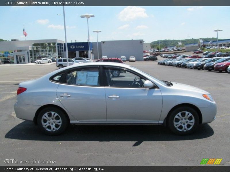 Liquid Silver / Gray 2010 Hyundai Elantra Blue
