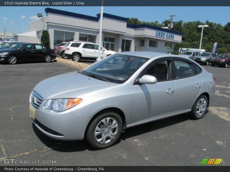 Liquid Silver / Gray 2010 Hyundai Elantra Blue