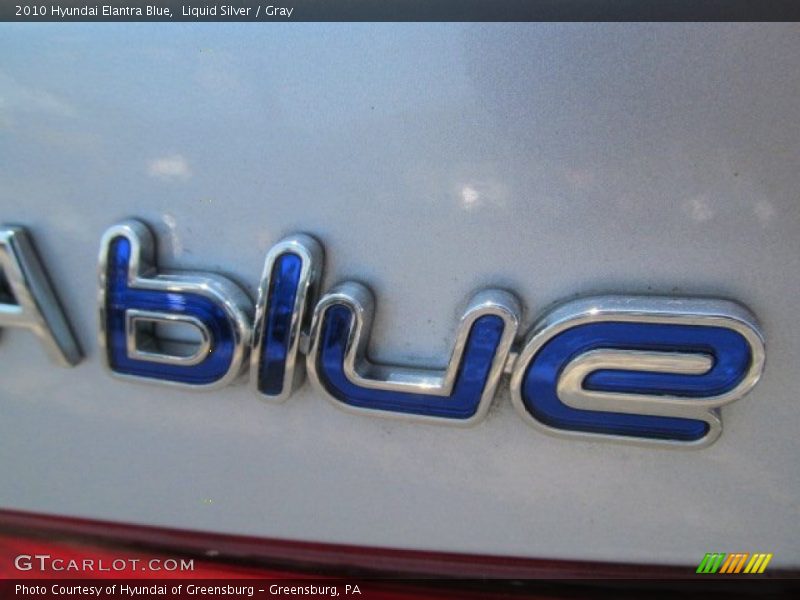 Liquid Silver / Gray 2010 Hyundai Elantra Blue