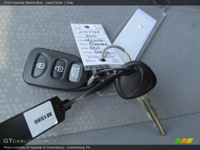 Liquid Silver / Gray 2010 Hyundai Elantra Blue