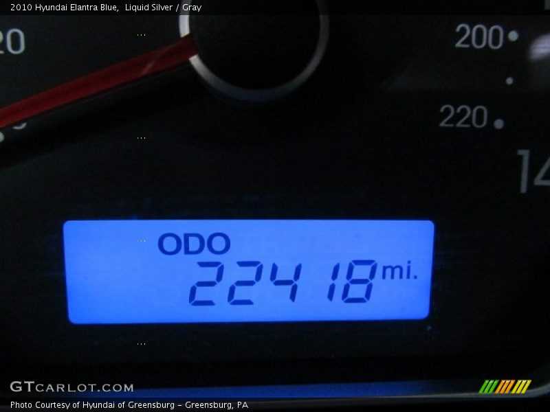 Liquid Silver / Gray 2010 Hyundai Elantra Blue