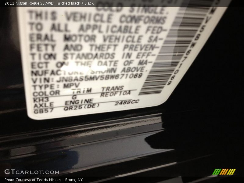 Wicked Black / Black 2011 Nissan Rogue SL AWD