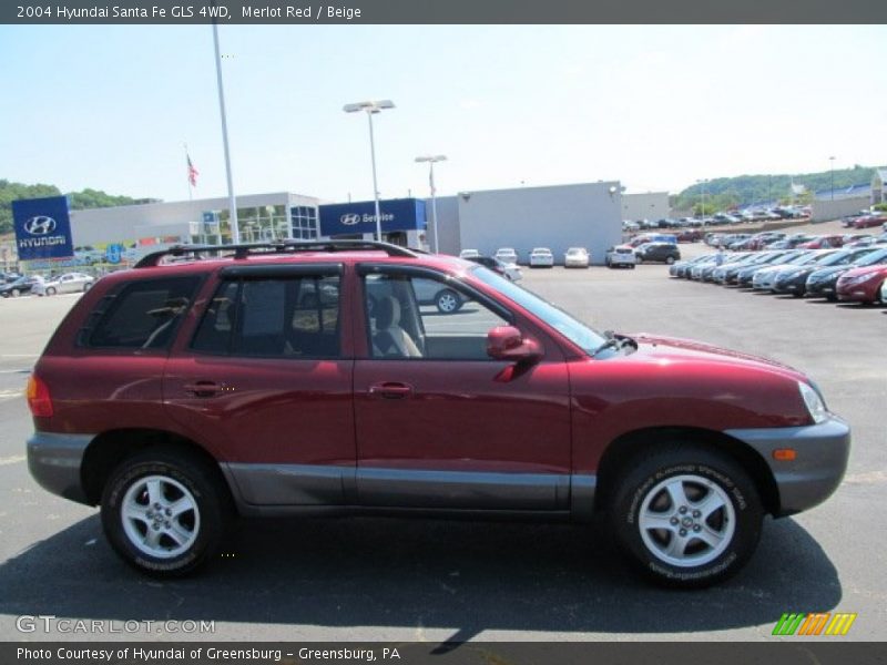 Merlot Red / Beige 2004 Hyundai Santa Fe GLS 4WD