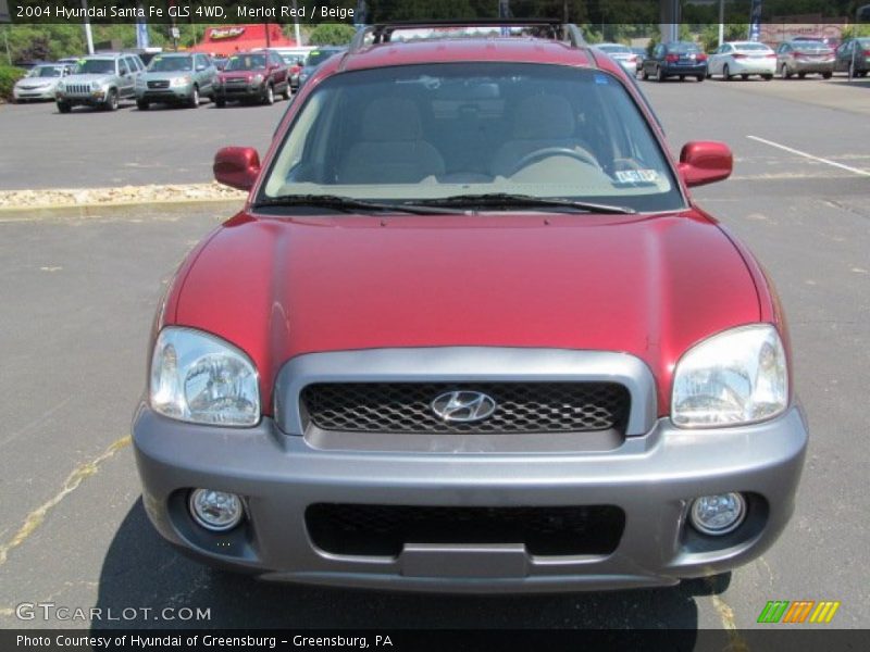 Merlot Red / Beige 2004 Hyundai Santa Fe GLS 4WD