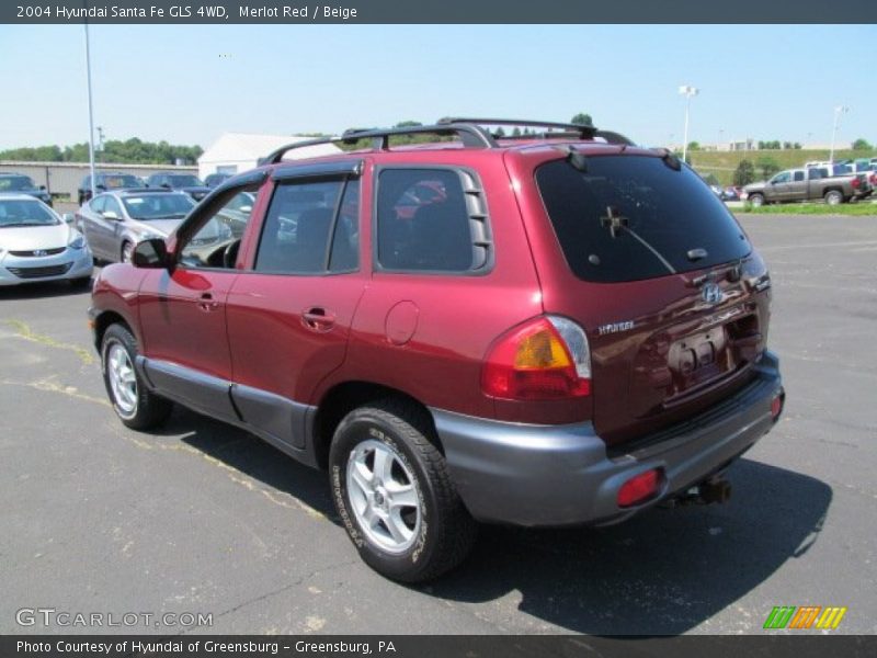 Merlot Red / Beige 2004 Hyundai Santa Fe GLS 4WD