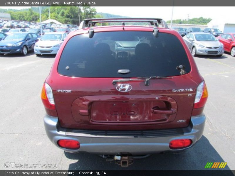 Merlot Red / Beige 2004 Hyundai Santa Fe GLS 4WD