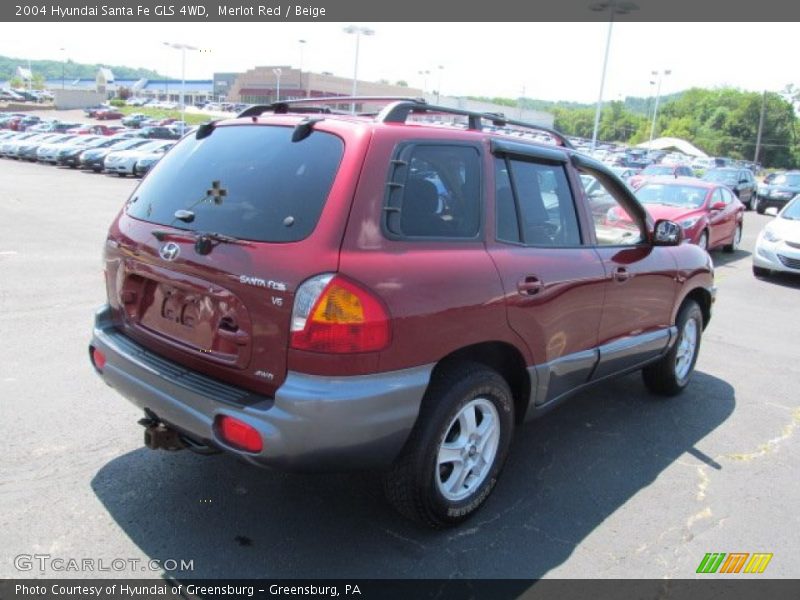 Merlot Red / Beige 2004 Hyundai Santa Fe GLS 4WD