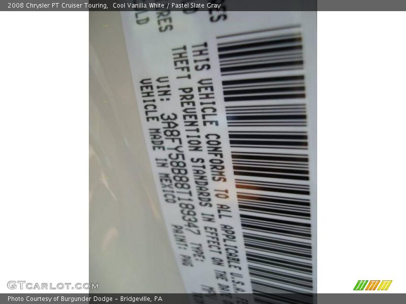 Cool Vanilla White / Pastel Slate Gray 2008 Chrysler PT Cruiser Touring