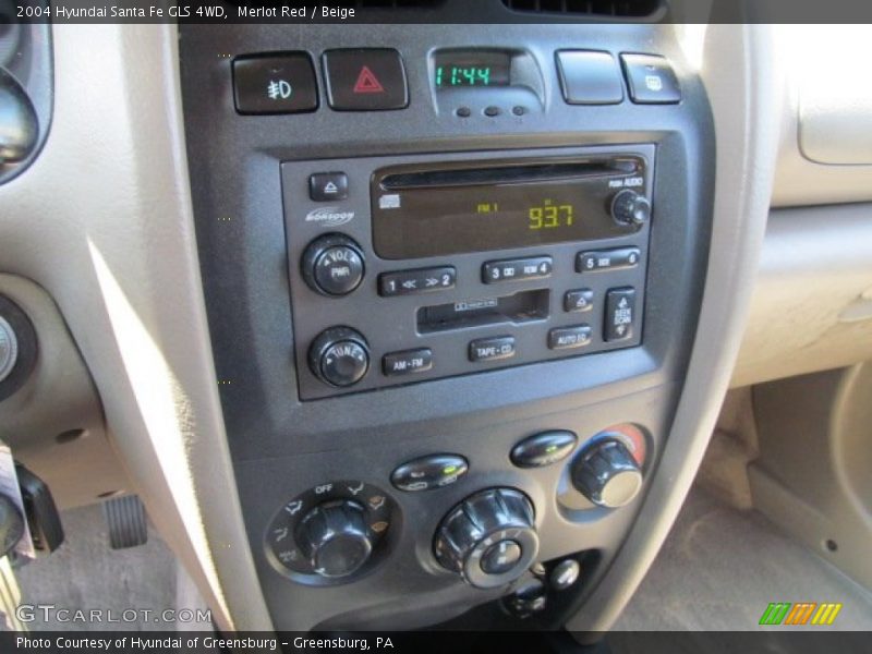 Merlot Red / Beige 2004 Hyundai Santa Fe GLS 4WD