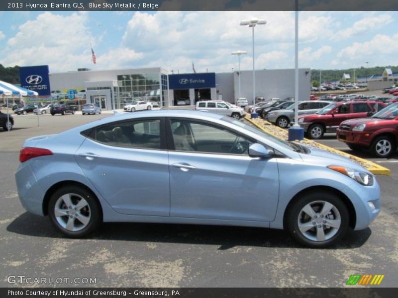 Blue Sky Metallic / Beige 2013 Hyundai Elantra GLS