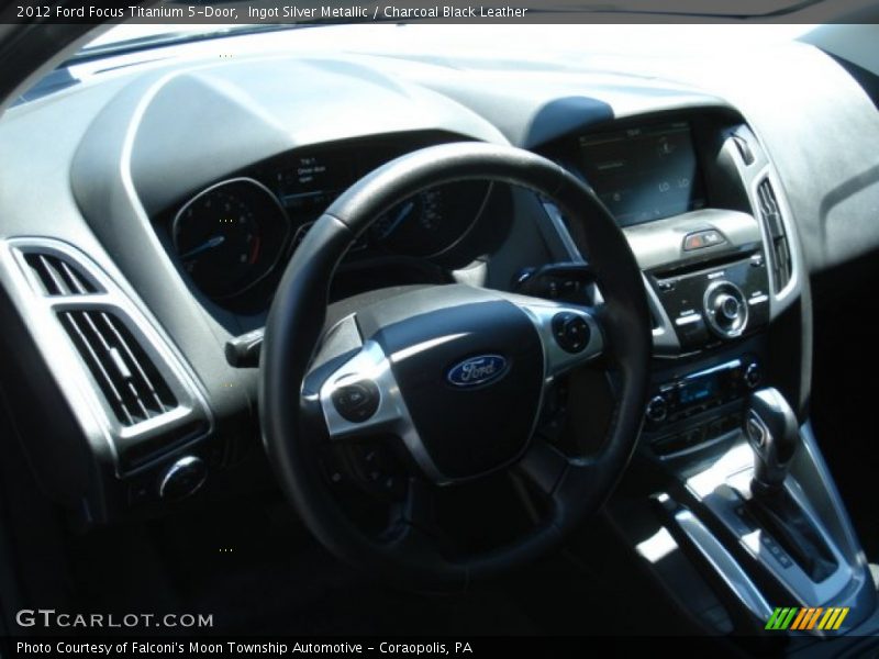 Ingot Silver Metallic / Charcoal Black Leather 2012 Ford Focus Titanium 5-Door