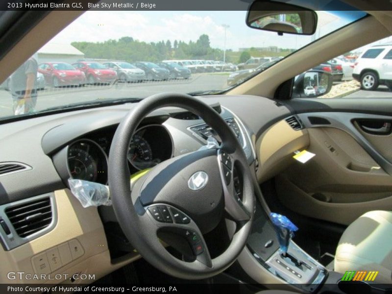 Blue Sky Metallic / Beige 2013 Hyundai Elantra GLS