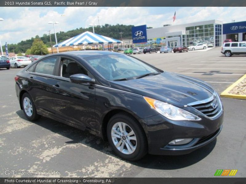 Pacific Blue Pearl / Gray 2013 Hyundai Sonata GLS