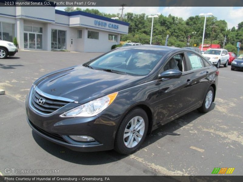 Pacific Blue Pearl / Gray 2013 Hyundai Sonata GLS