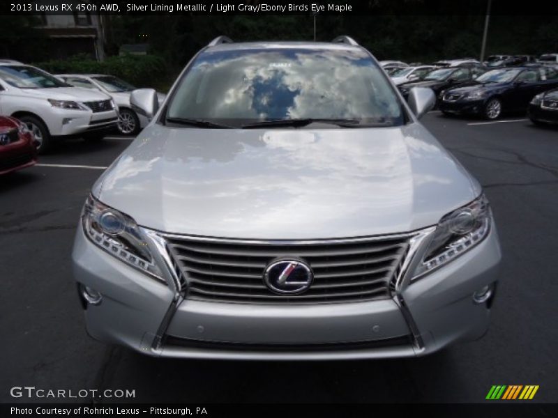 Silver Lining Metallic / Light Gray/Ebony Birds Eye Maple 2013 Lexus RX 450h AWD