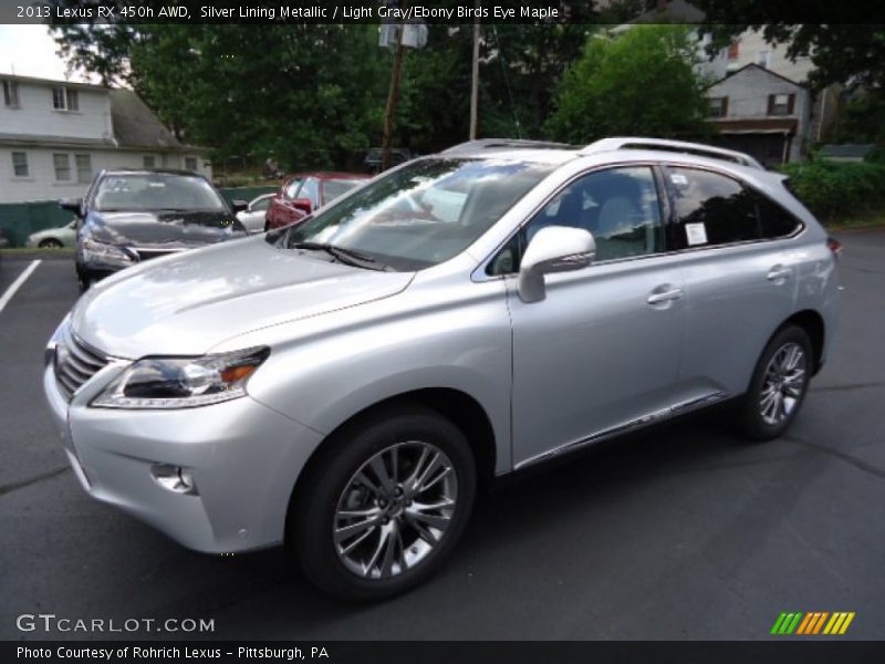 Silver Lining Metallic / Light Gray/Ebony Birds Eye Maple 2013 Lexus RX 450h AWD