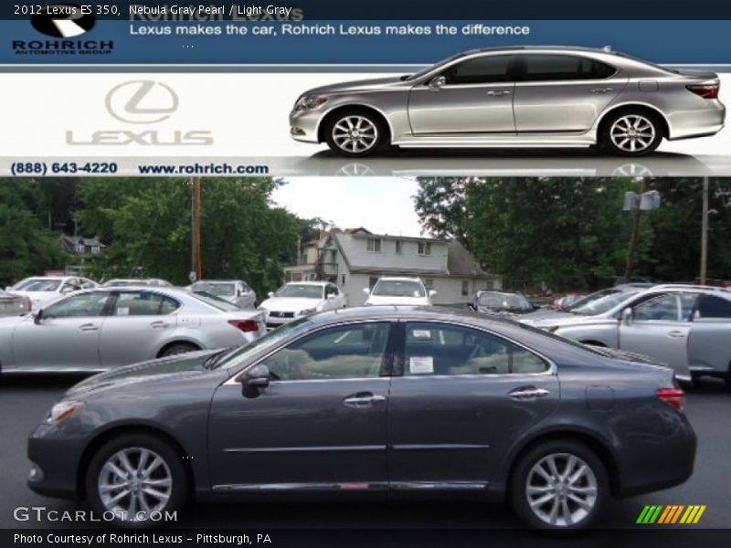 Nebula Gray Pearl / Light Gray 2012 Lexus ES 350