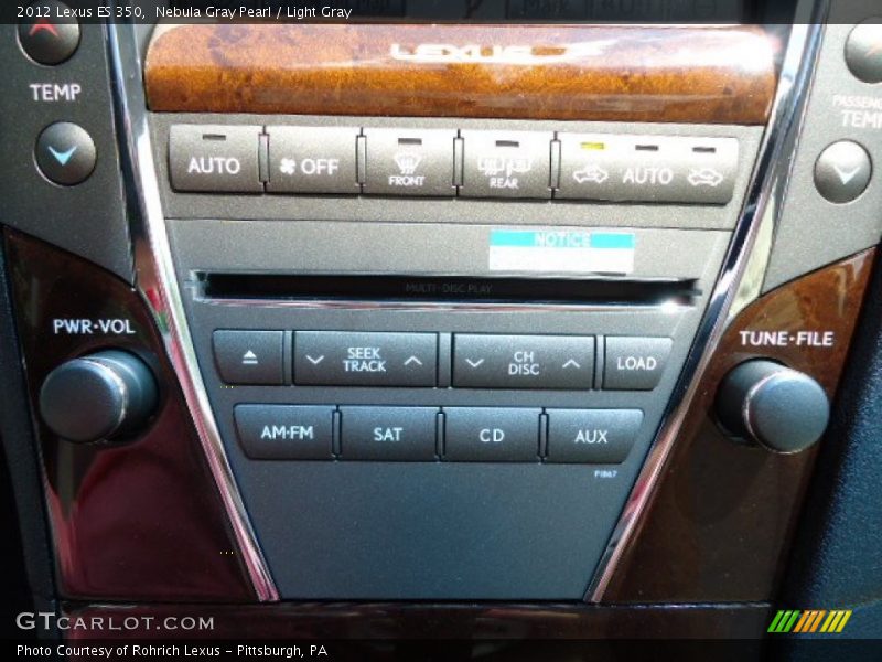 Nebula Gray Pearl / Light Gray 2012 Lexus ES 350