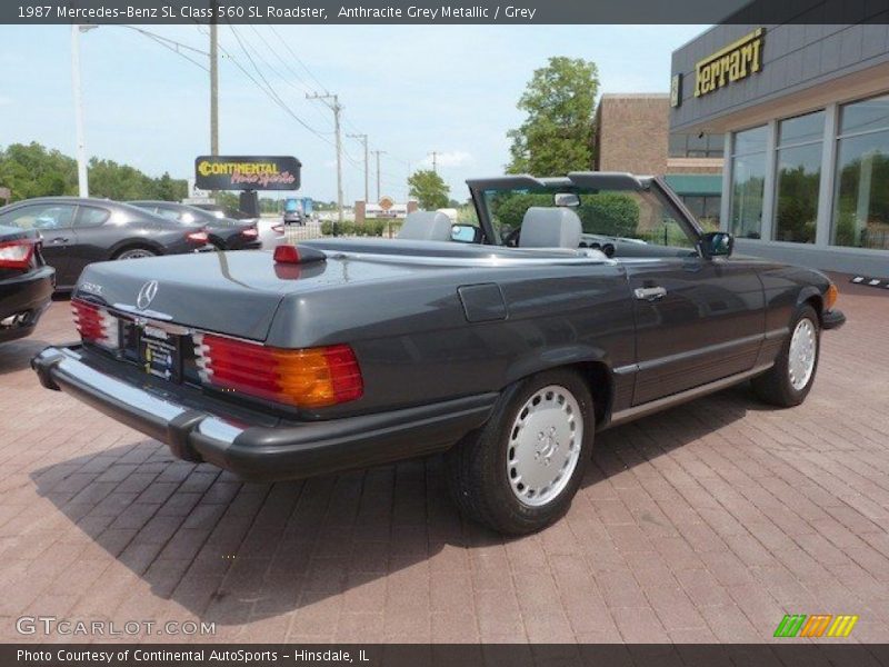 Anthracite Grey Metallic / Grey 1987 Mercedes-Benz SL Class 560 SL Roadster
