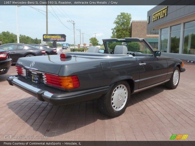 Anthracite Grey Metallic / Grey 1987 Mercedes-Benz SL Class 560 SL Roadster