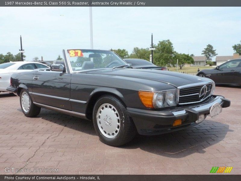 Anthracite Grey Metallic / Grey 1987 Mercedes-Benz SL Class 560 SL Roadster