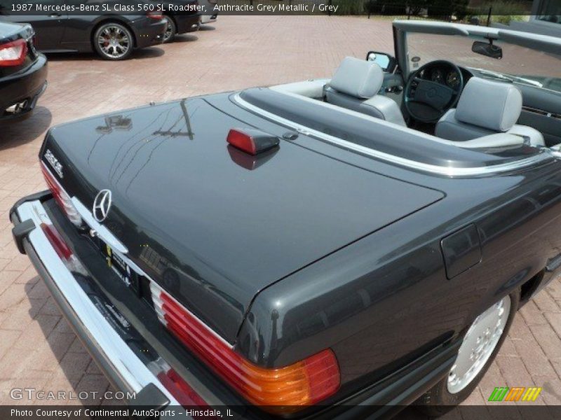 Anthracite Grey Metallic / Grey 1987 Mercedes-Benz SL Class 560 SL Roadster
