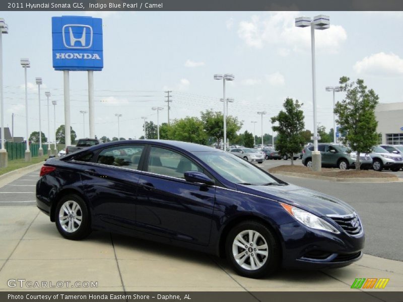 Indigo Blue Pearl / Camel 2011 Hyundai Sonata GLS