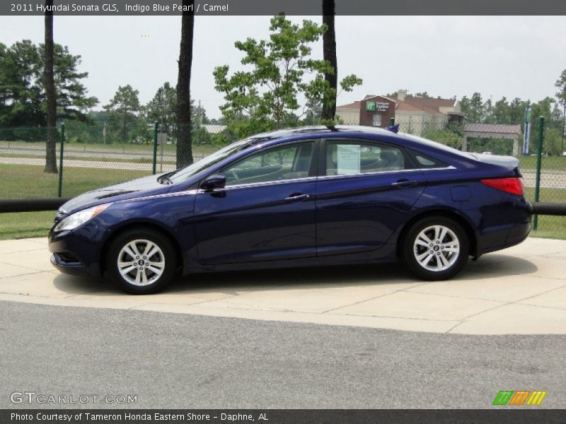 Indigo Blue Pearl / Camel 2011 Hyundai Sonata GLS