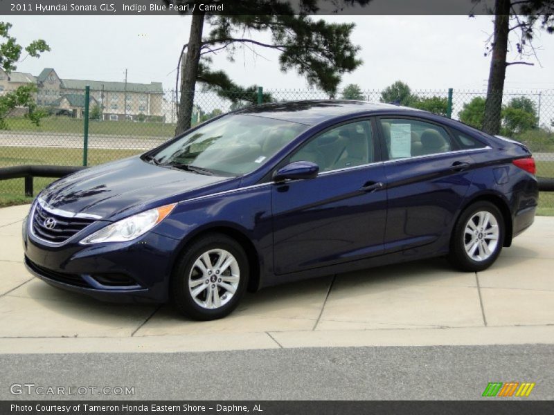 Indigo Blue Pearl / Camel 2011 Hyundai Sonata GLS