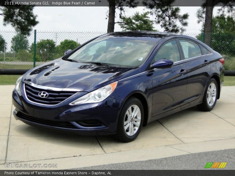 Indigo Blue Pearl / Camel 2011 Hyundai Sonata GLS