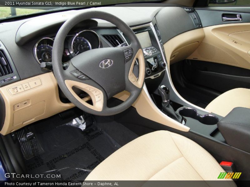 Indigo Blue Pearl / Camel 2011 Hyundai Sonata GLS