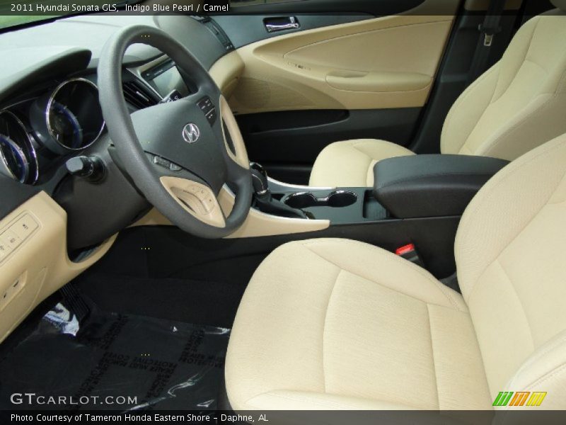 Indigo Blue Pearl / Camel 2011 Hyundai Sonata GLS