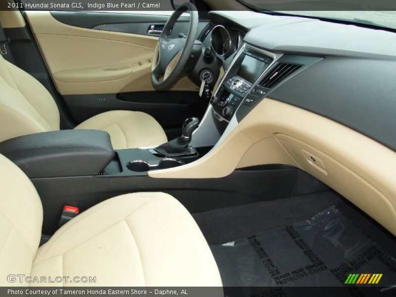 Indigo Blue Pearl / Camel 2011 Hyundai Sonata GLS