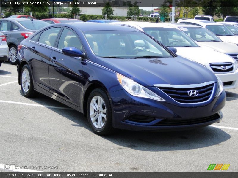 Indigo Blue Pearl / Camel 2011 Hyundai Sonata GLS