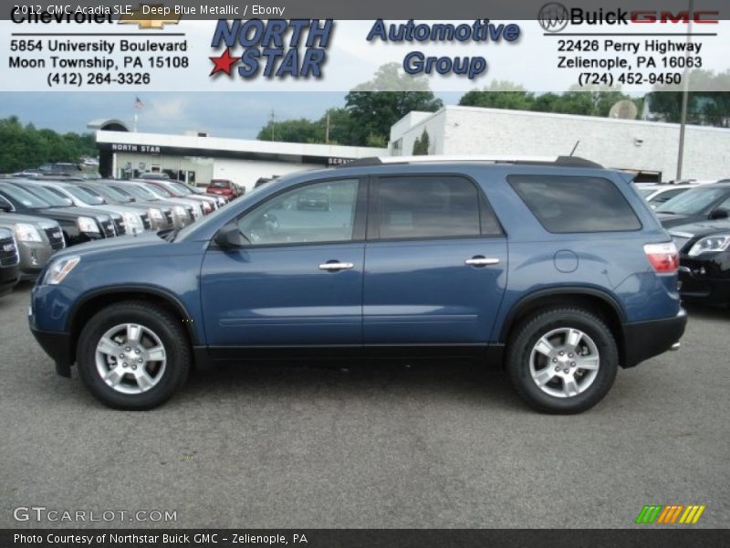 Deep Blue Metallic / Ebony 2012 GMC Acadia SLE