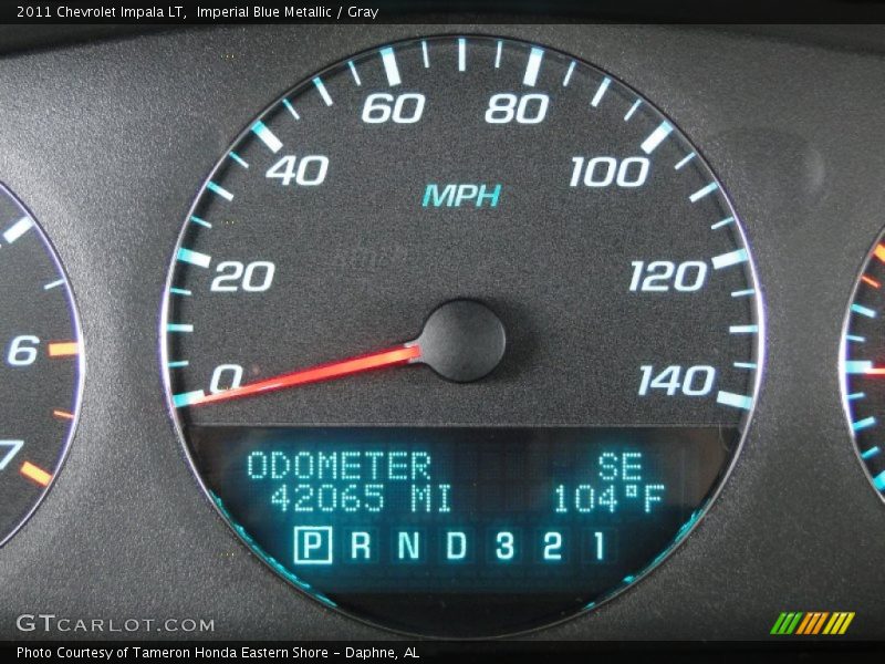 Imperial Blue Metallic / Gray 2011 Chevrolet Impala LT