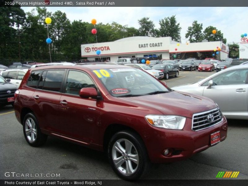 Salsa Red Pearl / Ash 2010 Toyota Highlander Limited 4WD