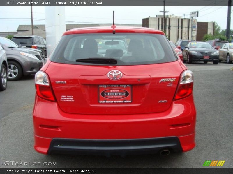 Radiant Red / Dark Charcoal 2010 Toyota Matrix S AWD