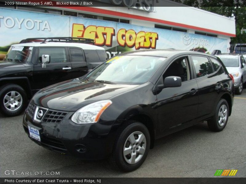 Wicked Black / Black 2009 Nissan Rogue S AWD