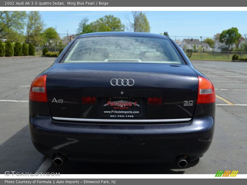 Ming Blue Pearl / Beige 2002 Audi A6 3.0 quattro Sedan