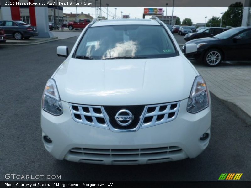 Pearl White / Gray 2012 Nissan Rogue SL AWD