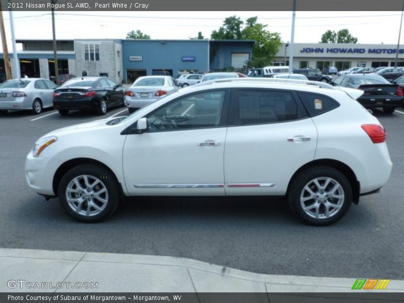 Pearl White / Gray 2012 Nissan Rogue SL AWD