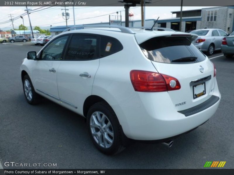 Pearl White / Gray 2012 Nissan Rogue SL AWD