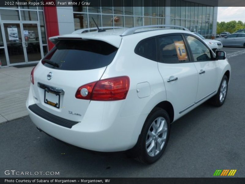 Pearl White / Gray 2012 Nissan Rogue SL AWD