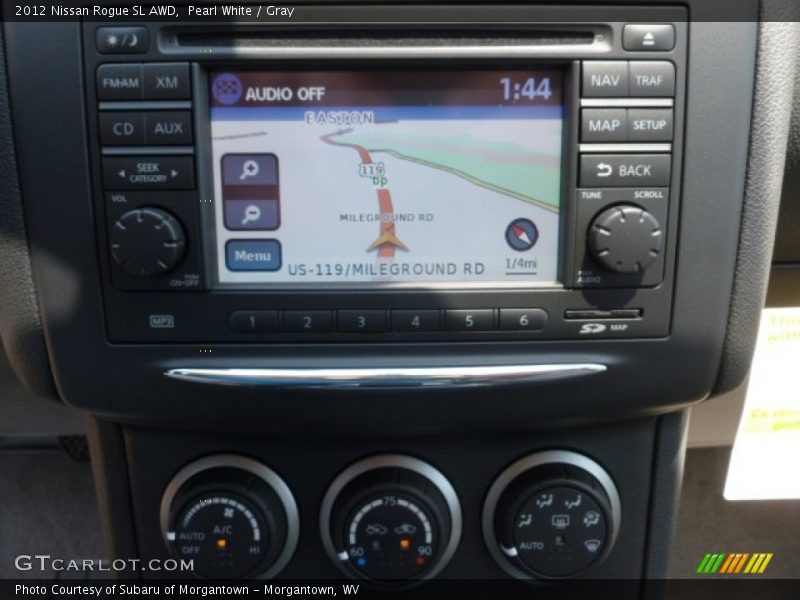 Pearl White / Gray 2012 Nissan Rogue SL AWD